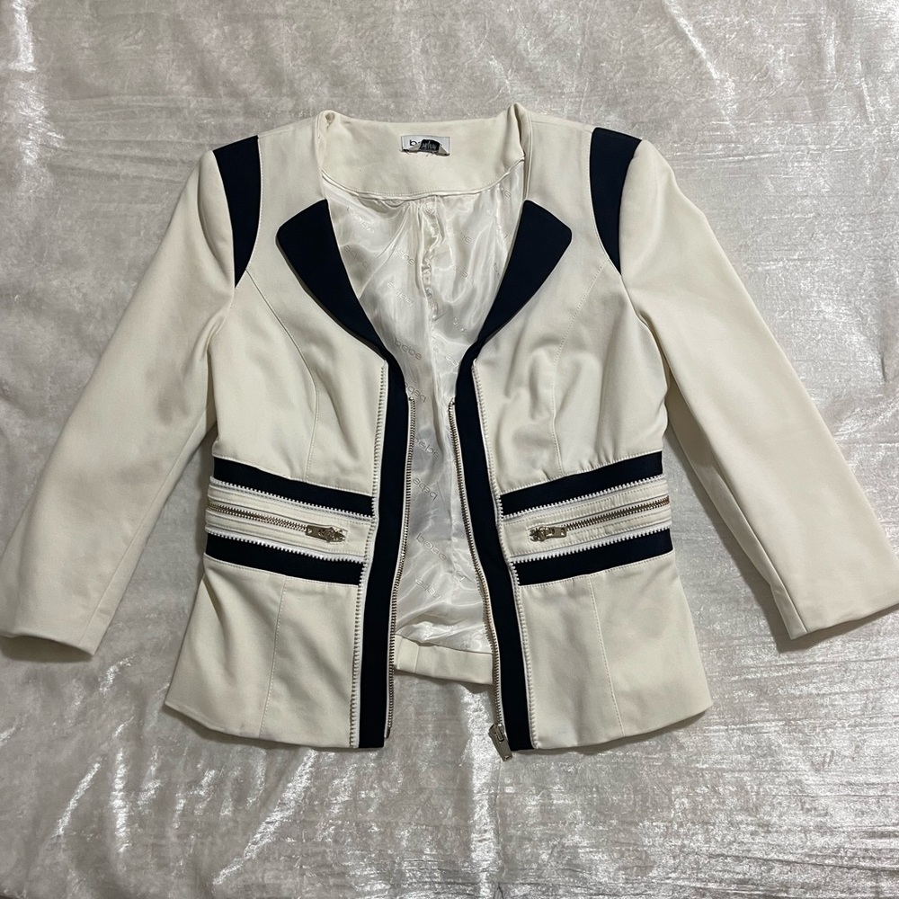 bebe White and Black Blazer